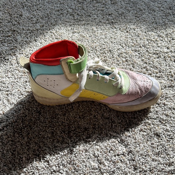 Adidas multi color 80s high top sneakers sz 8.5 - Picture 3 of 5